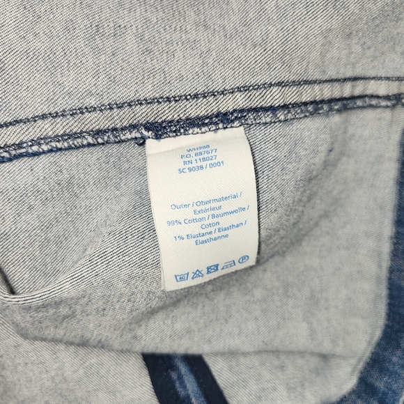 Boden Blue Denim Pinafore Dress Size 10 P Petite Smock Pockets Short Sleeve - Picture 10 of 10